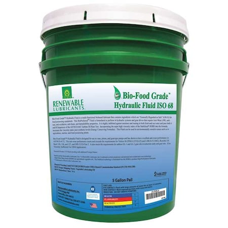 Bio-Food Grade Hydraulic Fluid, 5 gal., ISO 68 MPN:87144