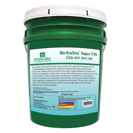 Cutting Oil, Pail, Yellow, 5 gal. MPN:88174
