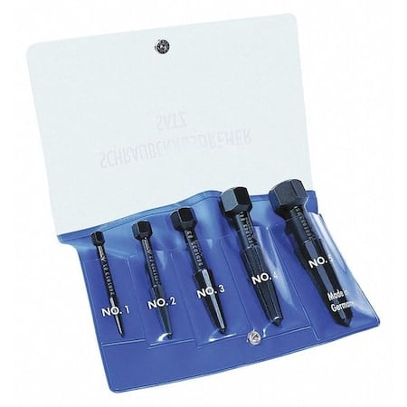 5 piece double edged screw extractor kit MPN:RNSE5