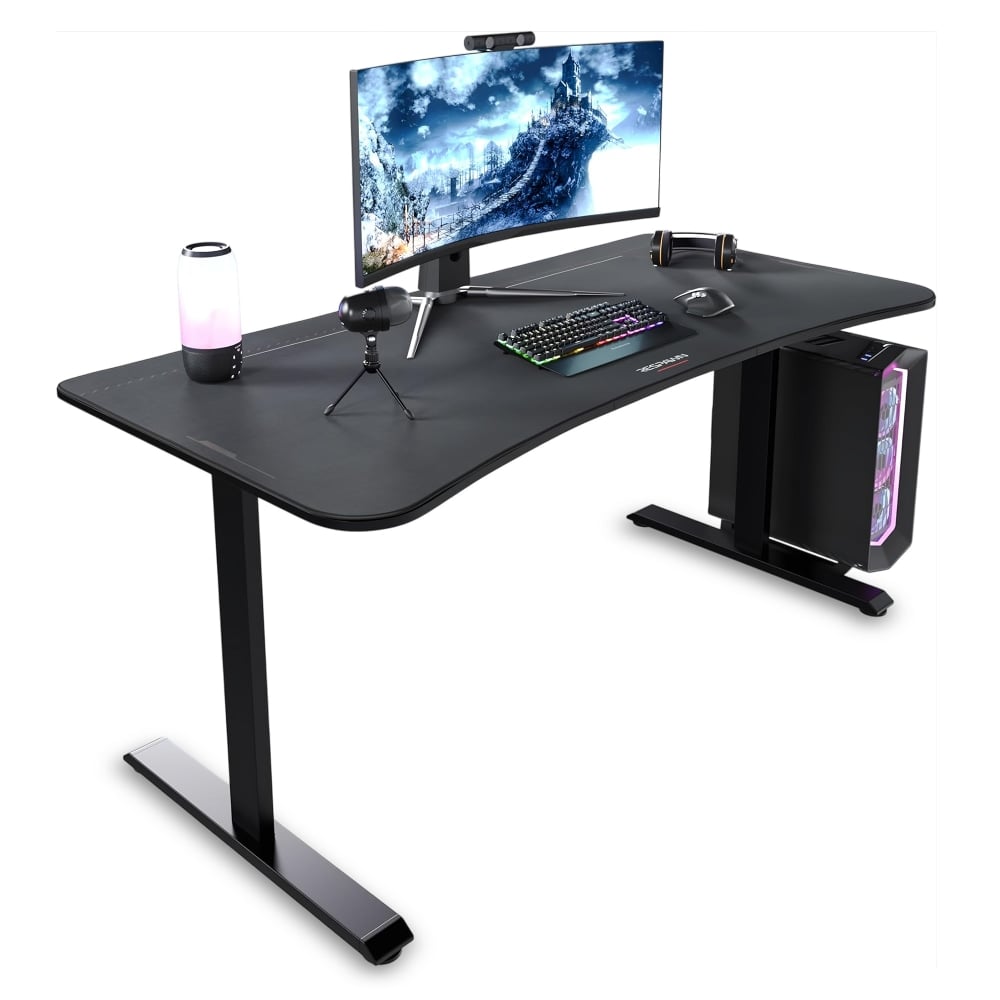 RESPAWN 1063 Gaming Desk - 63in Computer Desk With Mouse Pad, PC Workstation With Cable Management, Home Office Gaming Table - Black MPN:RSP-1063-BLK