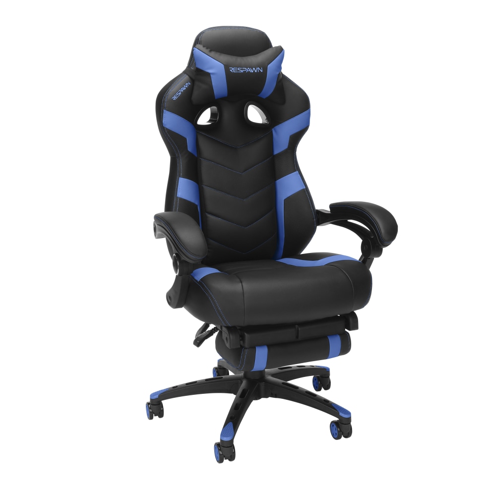 RESPAWN 110 Pro Gaming Chair, With Footrest & Headrest Pillow, Blue, RSP110V2BLU MPN:RSP-110V2-BLU