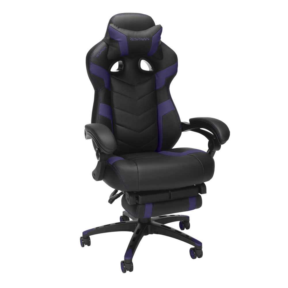 RESPAWN 110 Pro Gaming Chair, With Footrest & Headrest Pillow, Purple, RSP110V2PUR MPN:RSP-110V2-PUR