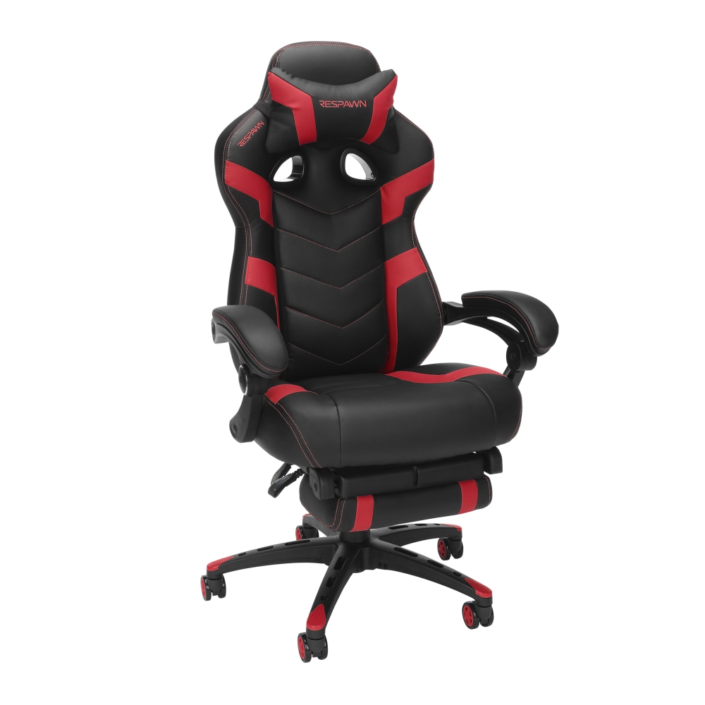 RESPAWN 110 Pro Gaming Chair, With Footrest & Headrest Pillow, Red, RSP110V2RED MPN:RSP-110V2-RED