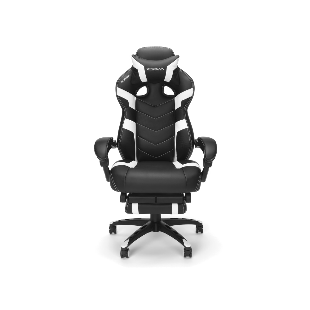 RESPAWN 110 Pro Gaming Chair, With Footrest & Headrest Pillow, White, RSP110V2WHT MPN:RSP-110V2-WHT
