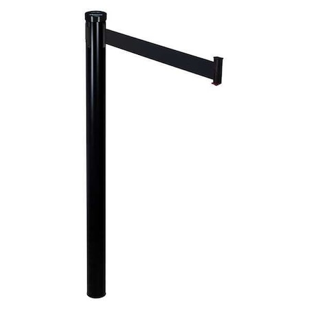 Barrier Post with Belt, Black, 10 ft Length, 38 in Post Height, Black MPN:300MSBA-BK