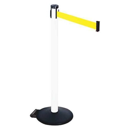 Barrier Post with Belt, Black, 10 ft Length, 40 in Post Height, No Legend, Powder Coated MPN:305PWH-FY