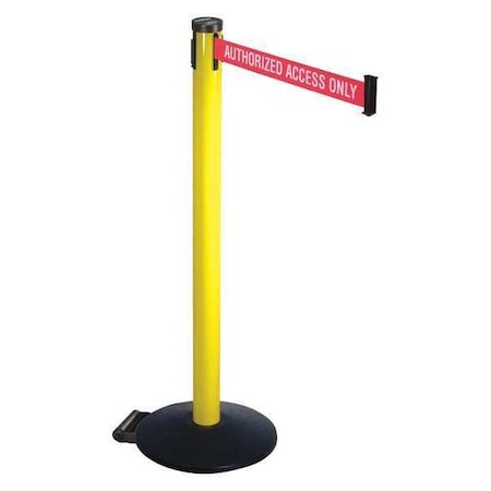 Barrier Post with Belt, Black, 10 ft Length, 40 in Post Height, Authorized Access Only MPN:305YA-AAO