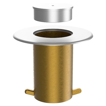 Floor Socket with Cap, Brass, 4 1/2 in Height, Satin Chrome MPN:421SC