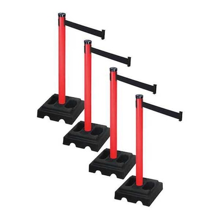 Barrier Systems, Black, 10 ft Length, 40 in Post Height MPN:PSBA302PRD-BK