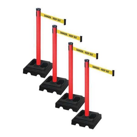 Barrier Systems, 10 ft Length, 40 in Post Height, Danger Keep Out MPN:PSBA302PRD-DKO