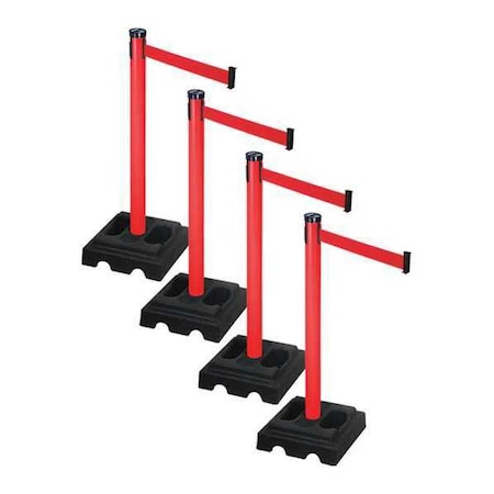 Barrier Systems, Red, 10 ft Length, 40 in Post Height MPN:PSBA302PRD-RD