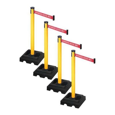 Barrier Systems, 10 ft Length, 40 in Post Height, Authorized Access Only MPN:PSBA302PYW-AAO