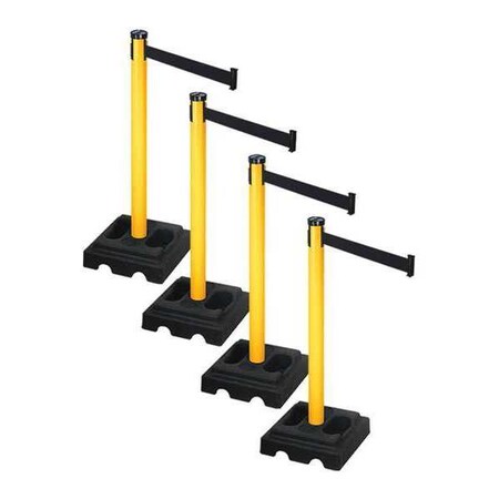 Barrier Systems, 10 ft Length, 40 in Post Height, No Legend MPN:PSBA302PYW-BK