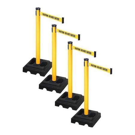 Barrier Systems, 10 ft Length, 40 in Post Height, Caution Do Not Enter MPN:PSBA302PYW-CAU