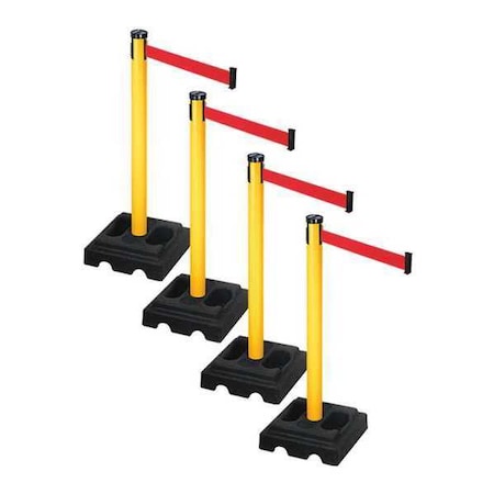 Barrier Systems, 10 ft Length, 40 in Post Height, No Legend MPN:PSBA302PYW-RD