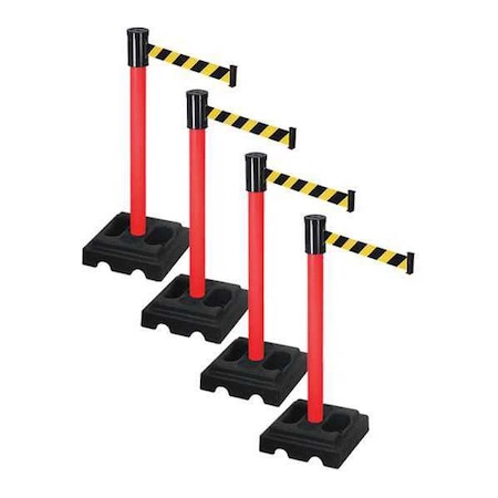Barrier Systems, Black/Yellow, 15 ft Length, 37 in Post Height MPN:PSBA322PRD-BYD