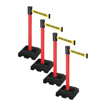 Barrier Systems, 15 ft Length, 37 in Post Height, Caution Do Not Enter MPN:PSBA322PRD-CAU