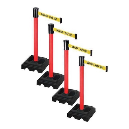 Barrier Systems, 15 ft Length, 37 in Post Height, Danger Keep Out MPN:PSBA322PRD-DKO