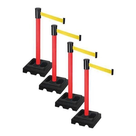 Barrier Systems, Yellow, 15 ft Length, 37 in Post Height MPN:PSBA322PRD-YW