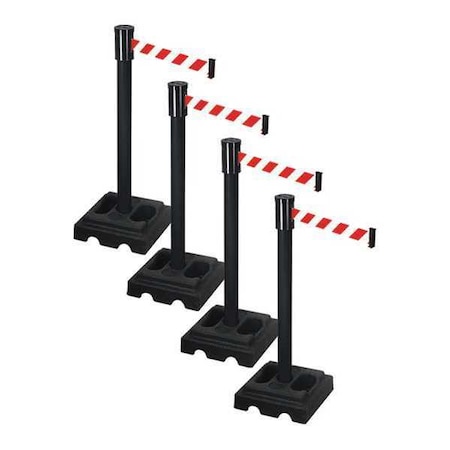 Barrier Systems, Red/White, 15 ft Length, 37 in Post Height MPN:PSBA322PSB-RWD