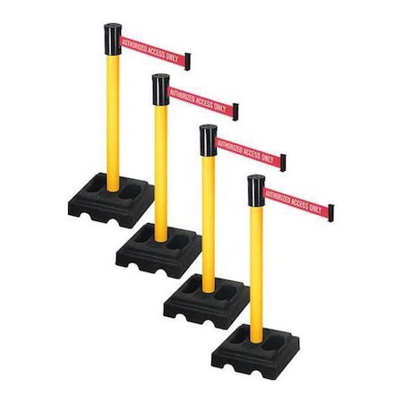 Barrier Systems, 15 ft Length, 37 in Post Height, Authorized Access Only MPN:PSBA322PYW-AAO