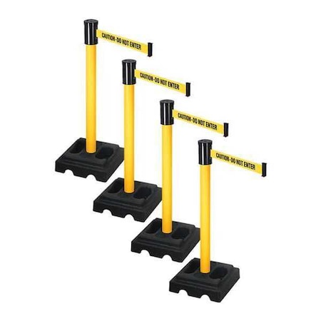 Barrier Systems, 15 ft Length, 37 in Post Height, Caution Do Not Enter MPN:PSBA322PYW-CAU