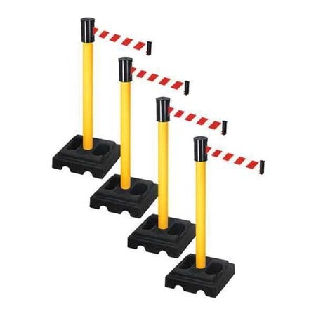 Barrier Systems, Red/White, 15 ft Length, 37 in Post Height MPN:PSBA322PYW-RWD