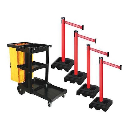 Barrier Systems, 10 ft Length, 40 in Post Height, Authorized Access Only MPN:PSBK302PRD-AAO