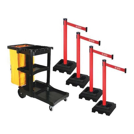 Barrier Systems, 10 ft Length, 40 in Post Height, No Entry MPN:PSBK302PRD-NE
