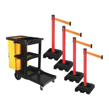 Barrier Systems, Orange, 10 ft Length, 40 in Post Height MPN:PSBK302PRD-OR