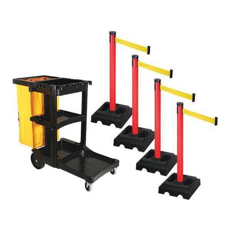 Barrier Systems, Yellow, 10 ft Length, 40 in Post Height MPN:PSBK302PRD-YW