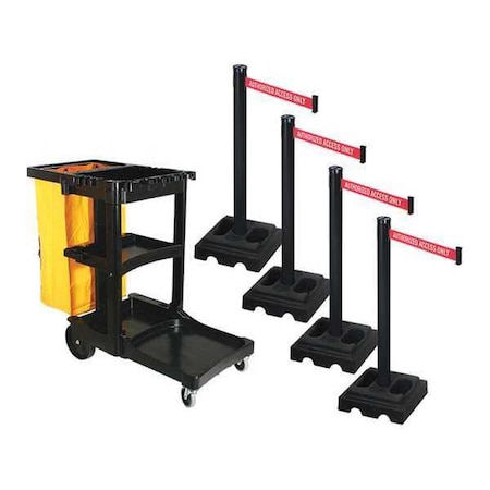 Barrier Systems, 10 ft Length, 40 in Post Height, Authorized Access Only MPN:PSBK302PSB-AAO