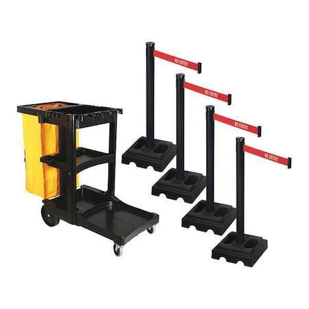 Barrier Systems, 10 ft Length, 40 in Post Height, No Entry MPN:PSBK302PSB-NE