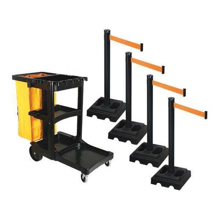 Barrier Systems, Orange, 10 ft Length, 40 in Post Height MPN:PSBK302PSB-OR