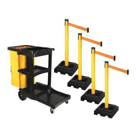 Barrier Systems, Orange, 10 ft Length, 40 in Post Height MPN:PSBK302PYW-OR