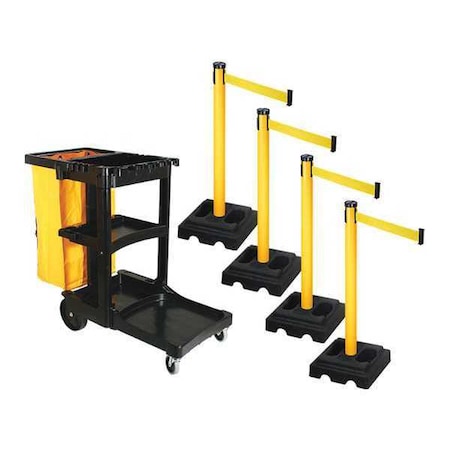 Barrier Systems, Yellow, 10 ft Length, 40 in Post Height MPN:PSBK302PYW-YW