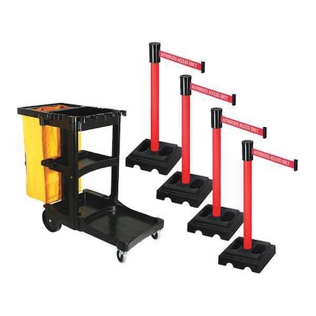Barrier Systems, 15 ft Length, 40 in Post Height, Authorized Access Only MPN:PSBK322PRD-AAO