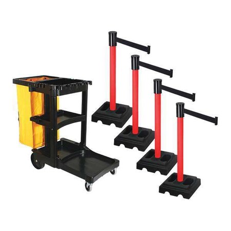 Barrier Systems, Black, 15 ft Length, 40 in Post Height MPN:PSBK322PRD-BK