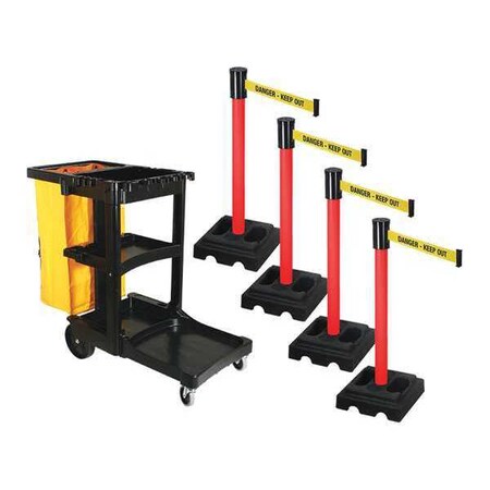 Barrier Systems, 15 ft Length, 40 in Post Height, Danger Keep Out MPN:PSBK322PRD-DKO