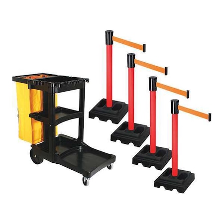 Barrier Systems, Orange, 15 ft Length, 40 in Post Height MPN:PSBK322PRD-OR