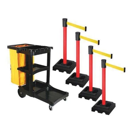 Barrier Systems, Yellow, 15 ft Length, 40 in Post Height MPN:PSBK322PRD-YW