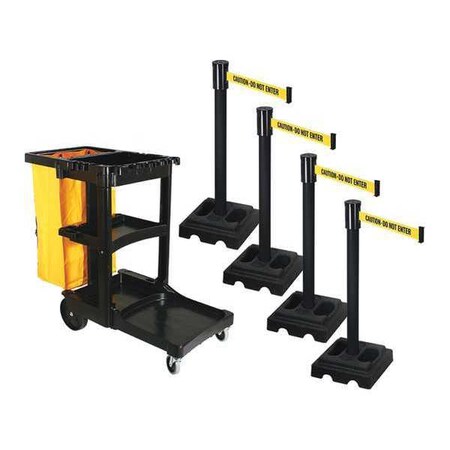 Barrier Systems, 15 ft Length, 40 in Post Height, Caution Do Not Enter MPN:PSBK322PSB-CAU