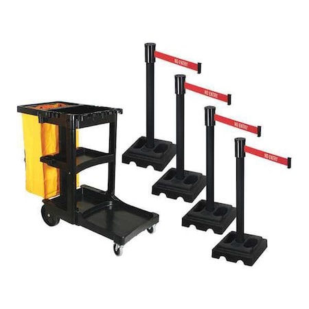 Barrier Systems, 15 ft Length, 40 in Post Height, No Entry MPN:PSBK322PSB-NE