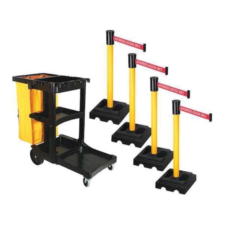 Barrier Systems, 15 ft Length, 40 in Post Height, Authorized Access Only MPN:PSBK322PYW-AAO