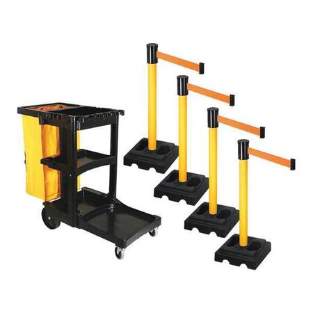 Barrier Systems, Orange, 15 ft Length, 40 in Post Height MPN:PSBK322PYW-OR