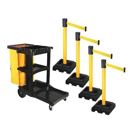 Barrier Systems, 15 ft Length, 40 in Post Height, No Legend MPN:PSBK322PYW-YW