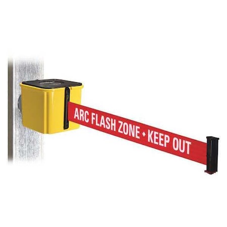 Belt Barrier, Ylw, Rd/Wt Text Belt, 15ft.L MPN:WH412YW15-ARC-MM