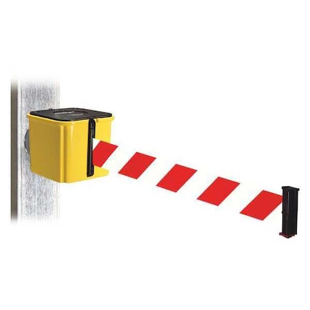 Belt Barrier, Yl, Magnet, Rd/Wt Belt, 25ft.L MPN:WH412YW25-RWD-MM