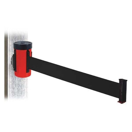 Belt Barrier, Red, Magnet, Blk Belt, 10ft. L MPN:WH700RD-BK-MM