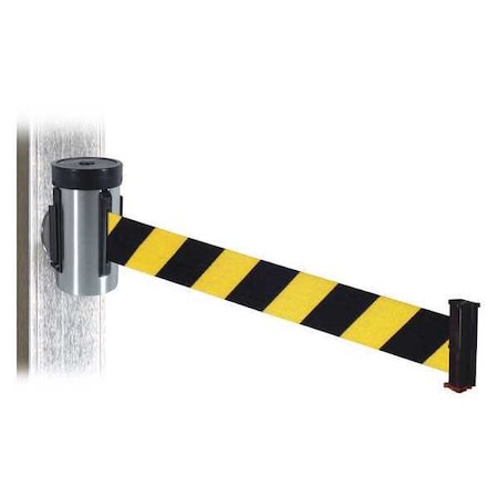 Belt Barrier, Satin SS, Blk/Yl Belt, 10ft.L MPN:WH700SS-BYD-MM